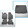 Kit tapis de coffre et tapis de voiture TPE PREMIUM pour: Volkswagen Golf V Hayon (10.2003-2008) - avec roue de secours taille normale et/ou entraînement 4 roues (4 Motion)
