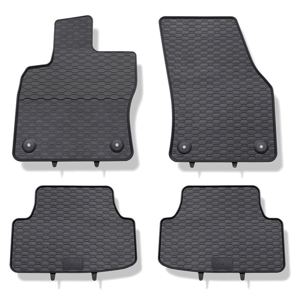 Tapis de sol en caoutchouc adapté pour Skoda Karoq SUV (2017-....) - tapis de voiture - noir - 4 pcs.