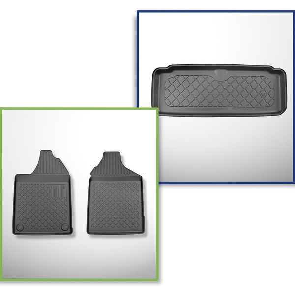 Kit tapis de coffre et tapis de voiture TPE pour: Aixam Crossline Crossover (10.2016-....) - solo anteriori