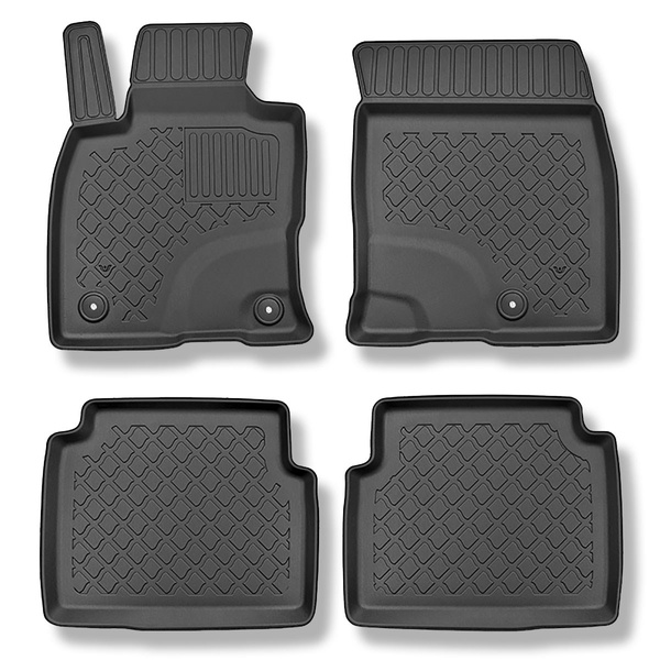 Tapis de sol en TPE adapté pour Ford Kuga III SUV (04.2020-....) - non pour version hybride - tapis de voiture - noir