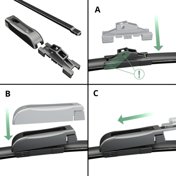 Balais d'essuie-glace de pare-brise adaptés pour Dacia Duster II SUV (01.2018-2024) - balais plat