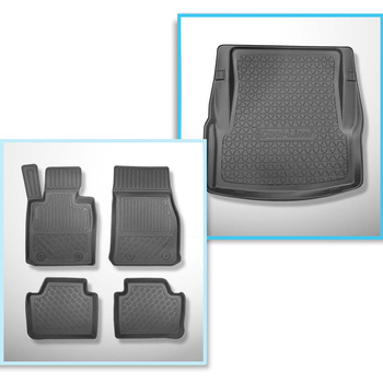 Kit tapis de coffre et tapis de voiture TPE PREMIUM pour: BMW 3 F30 Berline (01.2012-02.2019) - sans X-drive