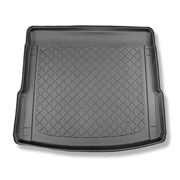 Tapis de coffre adapté pour Audi Q5 II FY SUV (01.2017-08.2024) - bac de coffre - protection de coffre voiture - aussi pour les modèles avec des rails de fixation; non pour version TFSI e plug-in hybrid; sièges arrière fixes