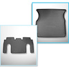 Kit tapis de coffre et tapis de voiture TPE pour: Tesla Model X SUV (10.2016-12.2020) - 6 posti;II rangée;coffre supérieur;derrière 2ème rangée de sièges (3me rangée abaissée)