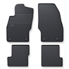 Tapis de sol en caoutchouc adapté pour Opel Adam Hayon (2012-2019) - tapis de voiture - noir - 4 pcs.