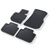 Tapis de sol en caoutchouc adapté pour BMW X3 G01 SUV (2017-2024) - tapis de voiture - noir - 4 pcs.