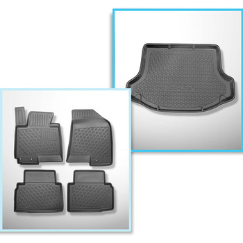 Kit tapis de coffre et tapis de voiture TPE PREMIUM pour: Kia Sportage III SUV (08.2010-12.2015)