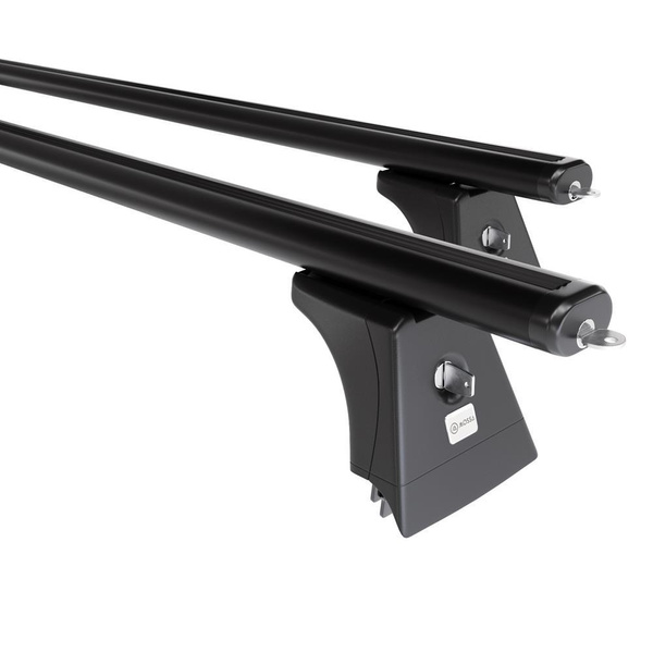 Barres de toit en aluminium adapté pour Skoda Octavia mk I Liftback (2001-2004) - Porte-Bagages de Voiture noir - points de montage - (suivant le modèle de voiture ils peuvent se situer à différents endroits)