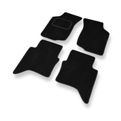 Tapis de Sol Velours adapté pour Toyota Hilux VII Pick-Up (2005-2016) - Premium tapis de voiture - noir