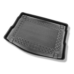 Tapis de coffre adapté pour Hyundai i30 III PD Hayon (02.2017-....) - bac de coffre - protection de coffre voiture - coffre supérieur; avec plancher deux niveaux du coffre; non pour 48V-Hybrid; sans caisson de graves