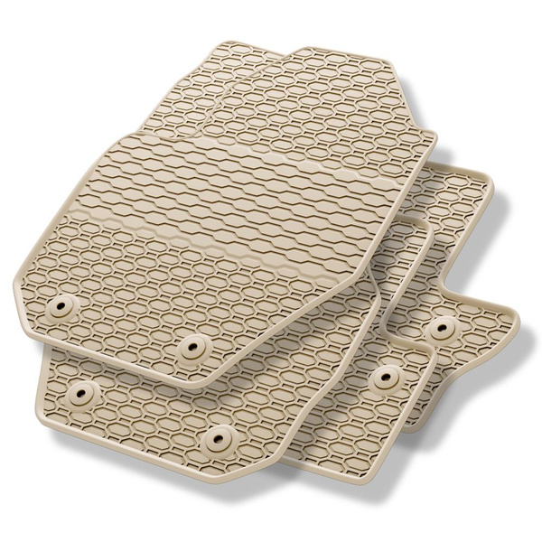 Tapis de sol en caoutchouc adapté pour Volvo S60 II Berline (2010-2019) - tapis de voiture - beige - 4 pcs.
