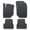 Tapis de sol en caoutchouc adapté pour Peugeot 208 II Hayon (2019-....) - tapis de voiture - noir - 4 pcs.