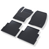 Tapis de sol en caoutchouc adapté pour Ford Kuga II SUV (2012-2019) - tapis de voiture - noir - 4 pcs.
