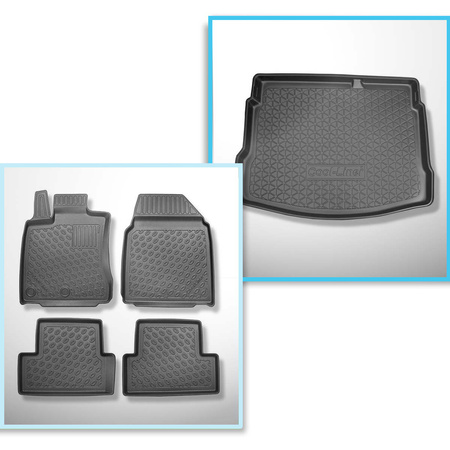 Kit tapis de coffre et tapis de voiture TPE PREMIUM pour: Nissan Qashqai I Crossover (02.2007-01.2014)