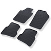 Tapis de sol en caoutchouc adapté pour Volkswagen Polo V Hayon, Berline (2009-2017) - tapis de voiture - noir - 4 pcs.