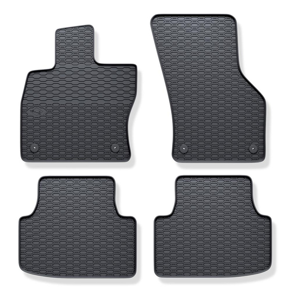 Tapis de sol en caoutchouc adapté pour Volkswagen Golf Sportsvan Monospace (2013-2020) - tapis de voiture - noir - 4 pcs.