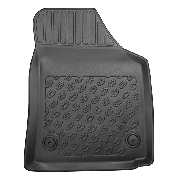 Tapis de sol en TPE adapté pour Volkswagen Touran I Monospace (12.2015-10.2022) - 5 ou 7 sièges; sans la troisième rangée de sièges - tapis de voiture - noir