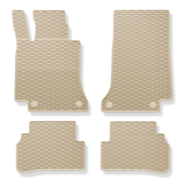Tapis de sol en caoutchouc adapté pour Mercedes-Benz Classe C W205 Break, Berline (2013-2021) - tapis de voiture - beige - 4 pcs.