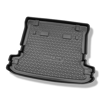 Tapis de coffre adapté pour Mitsubishi Pajero IV Wagon SUV (04.2007-07.2015) - bac de coffre - protection de coffre voiture - 5/7 places (3e rangée abaissée); version longue (Long)