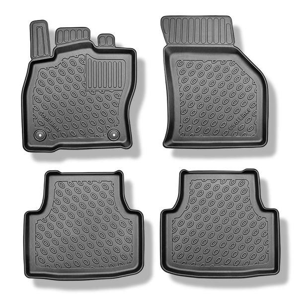 Tapis de sol en TPE adapté pour Cupra Formentor Crossover (09.2020-....) - non pour version Plug-in hybride - tapis de voiture - noir