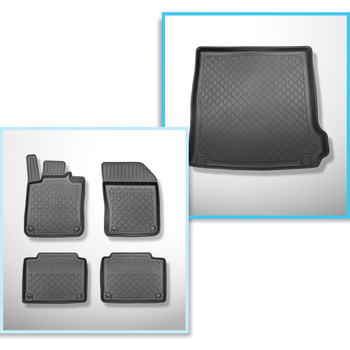 Kit tapis de coffre et tapis de voiture TPE pour: Volvo V90 Break, Cross Country
