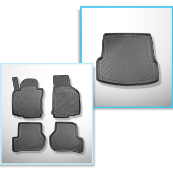 Kit tapis de coffre et tapis de voiture TPE pour: Skoda Octavia II 1Z Liftback (03.2004-01.2013)