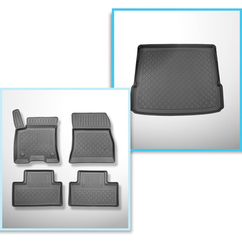 Kit tapis de coffre et tapis de voiture TPE pour: Mercedes-Benz EQB X243 SUV (12