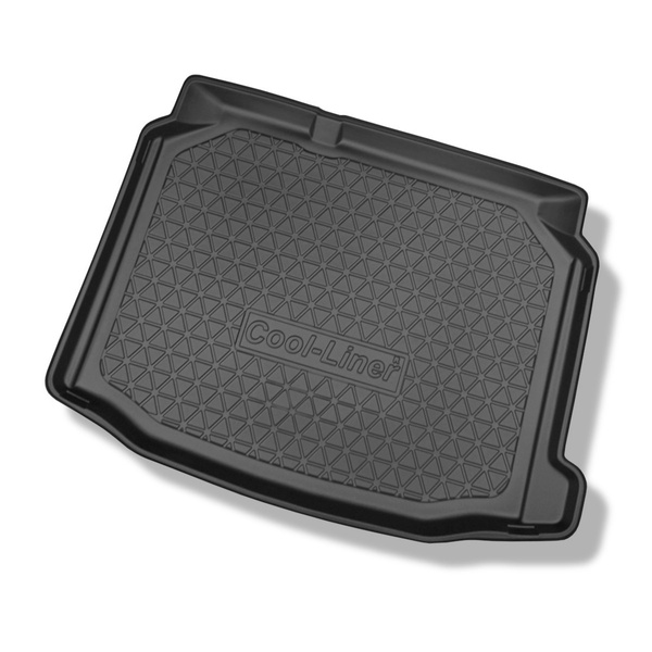 Tapis de coffre adapté pour Seat Leon III, III SC 5F Hayon (11.2012-03.2020) - bac de coffre - protection de coffre voiture - coffre inférieur; sans plancher double du coffre