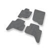 Tapis de Sol Velours adapté pour Mitsubishi L200 IV Pick-Up (2006-2015) - Premium tapis de voiture - gris