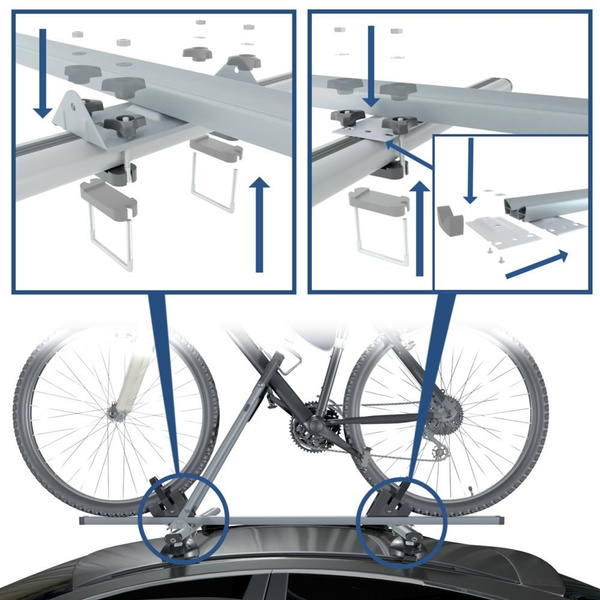 2x Porte-vélo de toit en aluminium avec clé - 2xM-17
