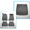 Kit tapis de coffre et tapis de voiture TPE pour: Audi A4 B9 Avant (11.2015-2024) - également pour les modèles avec rail de montage;aussi pour les version Quattro