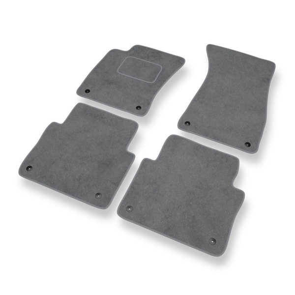 Tapis de Sol Velours adapté pour Audi A8 II D3 Berline (2002-2010) version courte - Premium tapis de voiture - gris