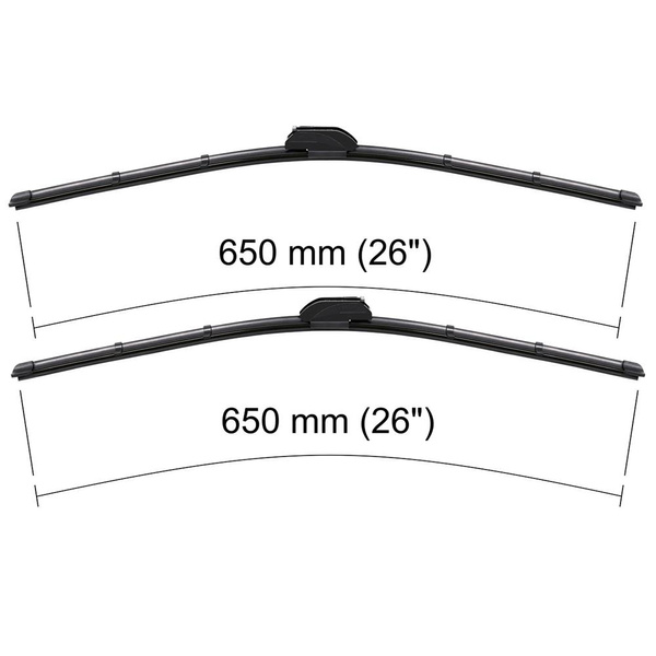 Balais d'essuie-glace de pare-brise adaptés pour Peugeot 807 Monospace (08.2005-12.2013) - balais plat