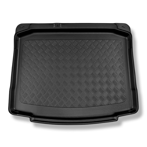 Tapis de coffre adapté pour Skoda Karoq SUV (11.2017-....) - bac de coffre - protection de coffre voiture - coffre inférieur; avec roue de secours à usage temporaire ou kit de réparation; sans plancher multi-fonctions
