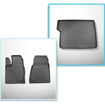 Kit tapis de coffre et tapis de voiture TPE pour: Ford Tourneo Custom Van (02.20