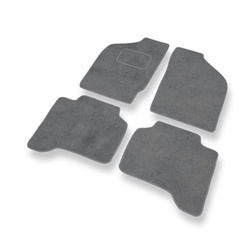 Tapis de Sol Velours adapté pour Mitsubishi L200 III Pick-Up (2001-2006) - Premium tapis de voiture - gris