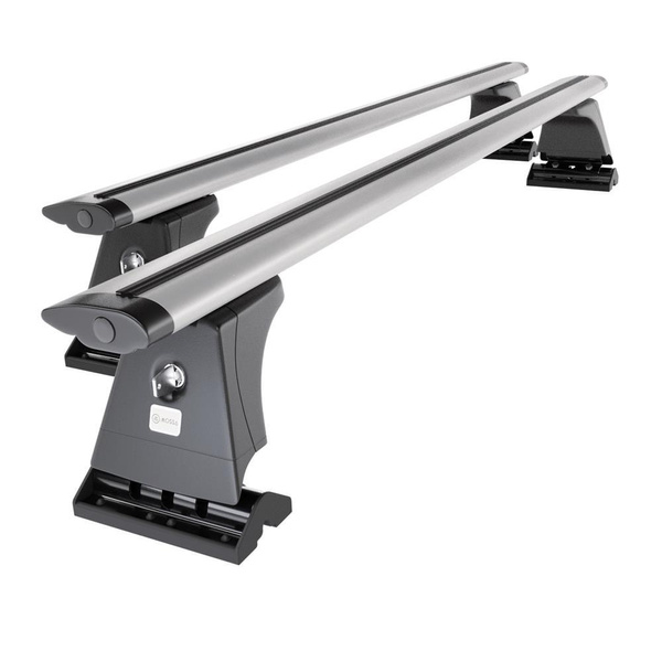 Barres de toit en aluminium adapté pour Mercedes-Benz Viano W639 Ludospace (2004-2014) - Porte-Bagages de Voiture argent - points de montage - (suivant le modèle de voiture ils peuvent se situer à différents endroits)