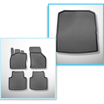 Kit tapis de coffre et tapis de voiture TPE pour: Skoda Superb III 3V Break (09.