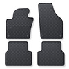 Tapis de sol en caoutchouc adapté pour Volkswagen Tiguan I SUV (2007-2015) - tapis de voiture - noir - 4 pcs.