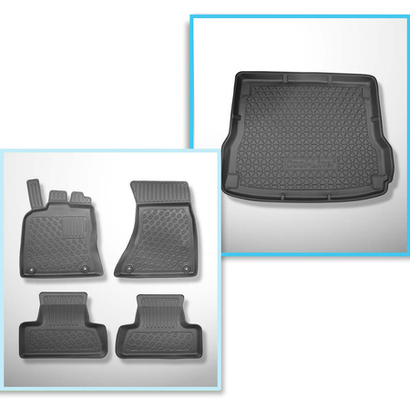 Kit tapis de coffre et tapis de voiture TPE PREMIUM pour: Audi Q5 I 8R SUV (11.2008-12.2016) - non pour 2.0 TFSI Hybrid