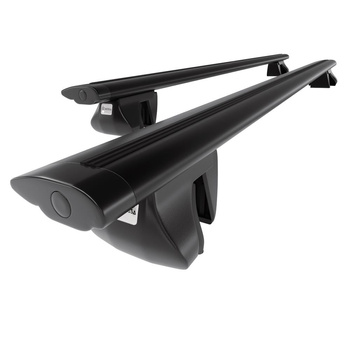 Barres de toit en aluminium adapté pour Fiat Panda City Cross Hayon (2014-....) - Porte-Bagages de Voiture noir - rails