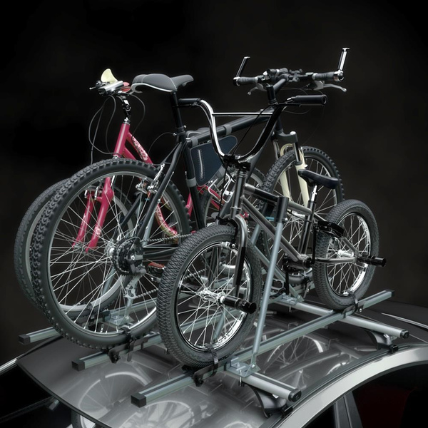 3x Porte-vélo de toit en aluminium avec clé - 3xM-08