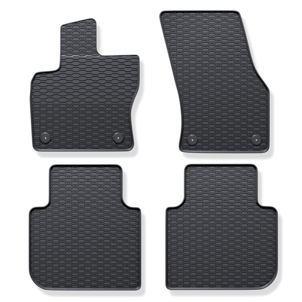Tapis de sol en caoutchouc adapté pour Volkswagen Tiguan Allspace SUV (2017-....) - tapis de voiture - noir - 4 pcs.