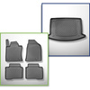 Kit tapis de coffre et tapis de voiture TPE pour: Ssangyong Korando IV C300 Crossover (09.2019-....) - coffre inférieur (sans / avec plancher multi-fonction);pas pour la version électrique