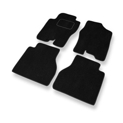 Tapis de Sol Velours adapté pour Nissan Navara D40 Pick-Up (2005-2014) - Premium tapis de voiture - noir