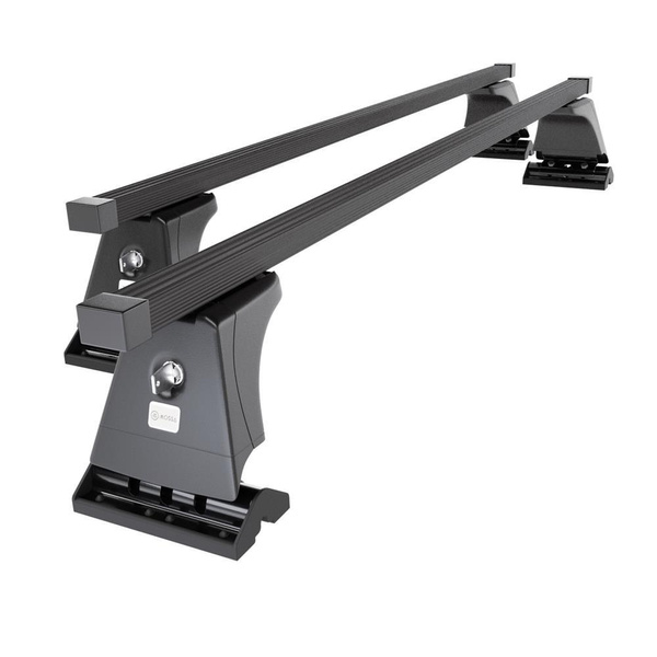 Barres de toit en acier adapté pour Peugeot Bipper Van (2008-2016) - Porte-Bagages de Voiture noir - points de montage - (suivant le modèle de voiture ils peuvent se situer à différents endroits)