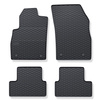 Tapis de sol en caoutchouc adapté pour Chevrolet Cruze Hayon, Break, Berline (2008-2014) - tapis de voiture - noir - 4 pcs.