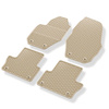 Tapis de sol en caoutchouc adapté pour Volvo XC60 I SUV (2008-2017) - tapis de voiture - beige - 4 pcs.