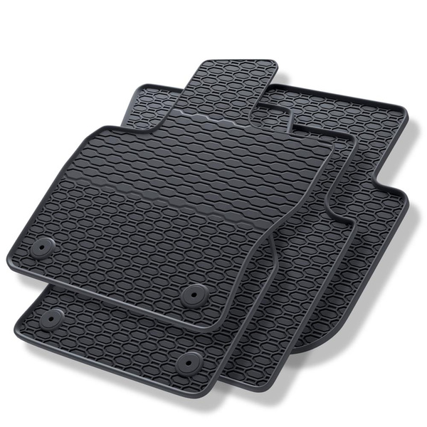 Tapis de sol en caoutchouc adapté pour Seat Tarraco SUV (2018-....) - tapis de voiture - noir - 4 pcs.