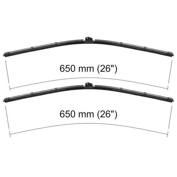 Balais d'essuie-glace de pare-brise adaptés pour Mercedes-Benz CLS C219 Coupé (06.2004-02.2011) - balais plat